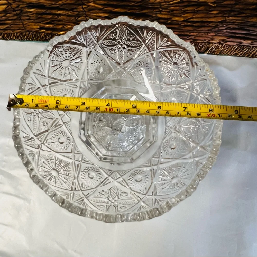 Imperial Clear Glass Pedestal Bowl Vintage